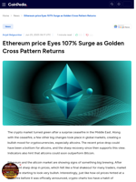 Ethereum price Eyes 107% Surge as Golden Cross Pattern Returns
