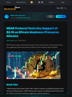 NEAR Protocol Tests Key Support at $2.15 as Bitcoin Weakness Pressures Altcoins - Blockchain.News