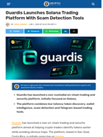 Guardis Launches Solana Trading Platform With Scam Detection Tools