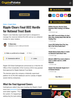 Ripple Clears Final OCC Hurdle for National Trust Bank