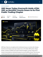 XRP News Today: Evernorth Holds 473M XRP as Remittix Counts Down to Its First Public Trading Chapter - TechBullion