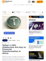 Tether’s CEO: Stablecoins Are Key to Financial Transformation in Africa – Africa Bitcoin News