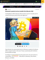 Romania Postal Service Installs Bitcoin ATMs in Branches