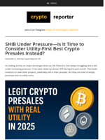 SHIB Under Pressure—Is It Time to Consider Utility-First Best Crypto Presales Instead?