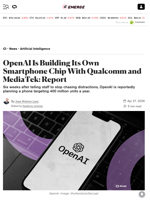OpenAI Is Building Its Own Smartphone Chip With Qualcomm and MediaTek: Report - Decrypt
