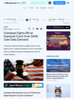 Coinbase Fights IRS at Supreme Court Over 500K User Data Demand – Legal Bitcoin News