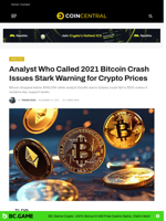 Analyst Who Called 2021 Bitcoin Crash Issues Stark Warning for Crypto Prices - CoinCentral