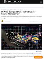 Pi Price Dumps 28%; Lock-Up Blunder Sparks Pioneer Fury - DailyCoin