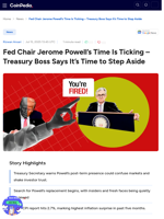 Fed Chair Jerome Powell’s Time Is Ticking – Treasury Boss Says It’s Time to Step Aside