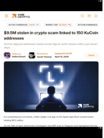 $9.5M stolen in crypto scam linked to 150 KuCoin addresses - AMBCrypto
