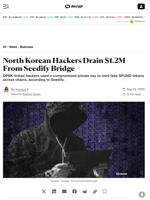 North Korean Hackers Drain $1.2M From Seedify Bridge - Decrypt