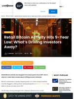 Retail Bitcoin Activity Hits 9-Year Low: What's Driving Investors Away? | Live Bitcoin News