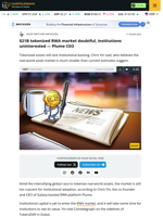 $21B tokenized RWA market doubtful, institutions uninterested —  Plume CEO