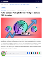 Nate Geraci: Multiple Firms File Spot Solana ETF Updates