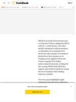 HBAR Slides 3% as Selling Pressure Intensifies, Finds Support at $0.24