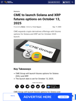 CME to launch Solana and XRP futures options on October 13, 2025