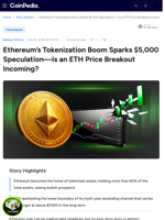 Ethereum’s Tokenization Boom Sparks $5,000 Speculation—Is an ETH Price Breakout Incoming?
