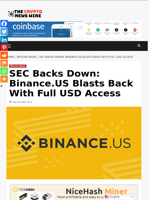 SEC Backs Down: Binance.US Blasts Back With Full USD Access - The Crypto News Wire