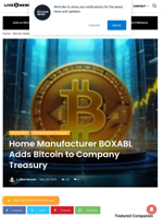 Home Manufacturer BOXABL Adds Bitcoin to Company Treasury | Live Bitcoin News