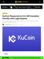 KuCoin Responds to $14.5M Canadian Penalty with Legal Appeal - CoinCentral