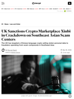 UK Sanctions Crypto Marketplace Xinbi in Crackdown on Southeast Asian Scam Centers - Decrypt