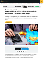 Coinbase Exec: Crypto Bills are ‘Like Oil for the Onchain Economy’