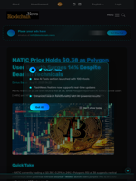 MATIC Price Holds $0.38 as Polygon User Growth Surges 14% Despite Bearish Technicals - Blockchain.News