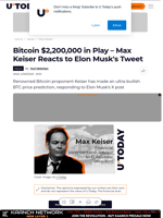 Bitcoin $2,200,000 in Play – Max Keiser Reacts to Elon Musk's Tweet