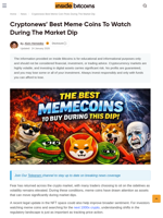 Cryptonews’ Best Meme Coins To Watch During The Market Dip