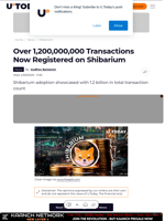 Over 1,200,000,000 Transactions Now Registered on Shibarium