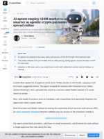 AI agents employ $24M market to act smarter as agentic crypto payments spread online