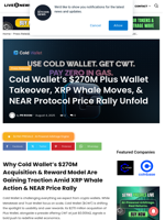 Cold Wallet’s $270M Plus Wallet Takeover, XRP Whale Moves, & NEAR Protocol Price Rally Unfold | Live Bitcoin News