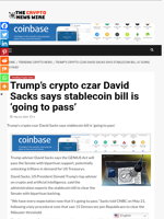 Trump’s crypto czar David Sacks says stablecoin bill is ‘going to pass’ - The Crypto News Wire