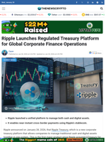 Ripple Launches Regulated Treasury Platform for Global Corporate Finance Operations