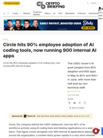 Circle hits 90% employee adoption of AI coding tools, now running 900 internal AI apps