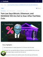 Tom Lee Says Bitcoin, Ethereum, and NASDAQ Are Set to Soar After Fed Rate Cuts