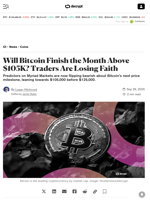 Will Bitcoin Finish the Month Above $105K? Traders Are Losing Faith - Decrypt