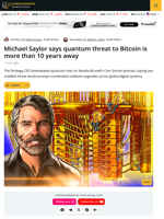 Saylor Says Quantum Risk to Bitcoin is distant and Manageable