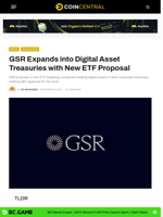 GSR Proposes Digital Asset Treasury ETF