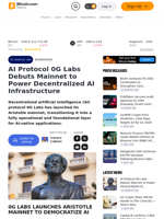 AI Protocol 0G Labs Debuts Mainnet to Power Decentralized AI Infrastructure – Blockchain Bitcoin News
