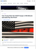 Why US10Y Yield Surge Threatens Bitcoin More than Oil Does