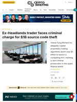 Ex-Headlands trader faces criminal charge for $1B source code theft