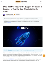 BMIC ($BMIC) Targets the Biggest Weakness in Crypto - Is This the Best Altcoin to Buy for 2026? - InsideBitcoins.com