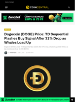 Dogecoin (DOGE) Price: TD Sequential Flashes Buy Signal After 31% Drop as Whales Load Up - CoinCentral