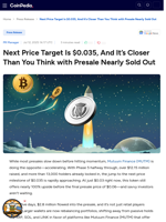 Next Price Target Is $0.035, And It’s Closer Than You Think with Presale Nearly Sold Out - Mutuum Finance