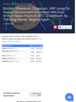 Bitcoin, Ethereum, Dogecoin, XRP Jump On Hopes Government Shutdown Will End: Arthur Hayes Predicts BTC '2 Da Moon' As 'Printing Money' Begins Again - Grayscale Bitcoin Mini Trust (BTC) Common units of fractional undivided beneficial interest (ARCA:BTC) - Benzinga