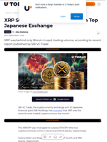 XRP Surpasses Ethereum (ETH) on Top Japanese Exchange