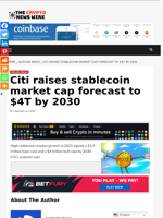 Citi raises stablecoin market cap forecast to $4T by 2030 - The Crypto News Wire