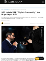 SEC Labels XRP “Digital Commodity” In a Huge Legal Shift - DailyCoin
