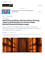 MSTR Price Prediction: Barclays Raises Strategy Target to $175 but Binance Contract Stalls Beneath Stacked Moving Averages - Blockchain.News